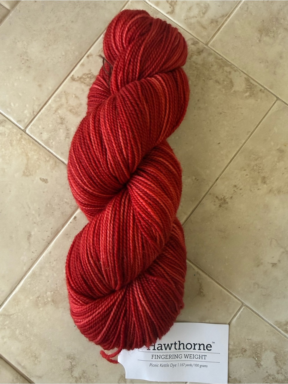 Hawthorne Fingering Weight Yarn - Red Variegated